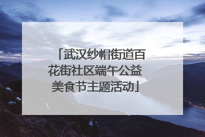 武汉纱帽街道百花街社区端午公益美食节主题活动