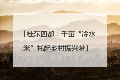 桂东四都：千亩“冷水米”托起乡村振兴梦