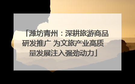 潍坊青州：深耕旅游商品研发推广 为文旅产业高质量发展注入强劲动力