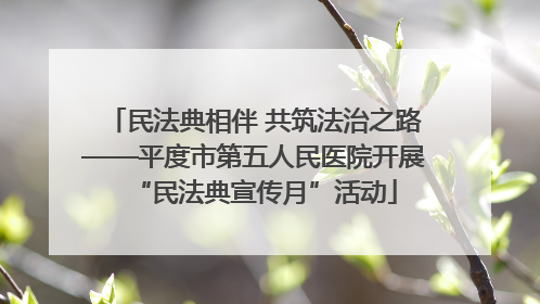 民法典相伴 共筑法治之路——平度市第五人民医院开展“民法典宣传月”活动