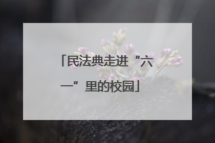 民法典走进“六一”里的校园