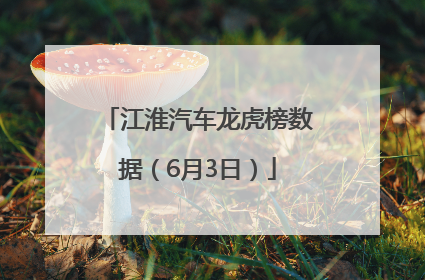 江淮汽车龙虎榜数据（6月3日）