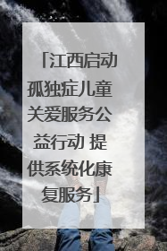 江西启动孤独症儿童关爱服务公益行动 提供系统化康复服务
