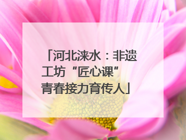 河北涞水：非遗工坊“匠心课” 青春接力育传人