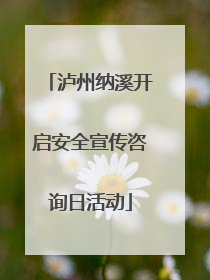 泸州纳溪开启安全宣传咨询日活动