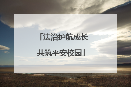 法治护航成长 共筑平安校园