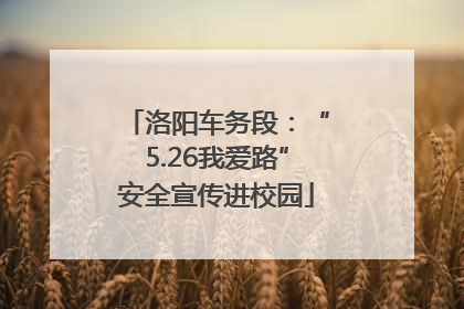 洛阳车务段：“5.26我爱路”安全宣传进校园