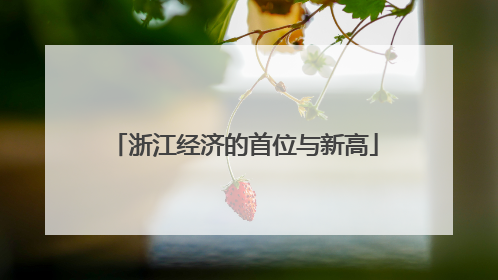 浙江经济的首位与新高