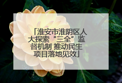 淮安市淮阴区人大探索“三全”监督机制 推动民生项目落地见效