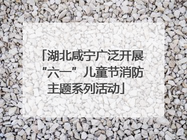 湖北咸宁广泛开展“六一”儿童节消防主题系列活动