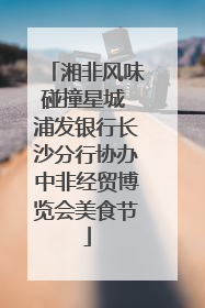 湘非风味碰撞星城 浦发银行长沙分行协办中非经贸博览会美食节