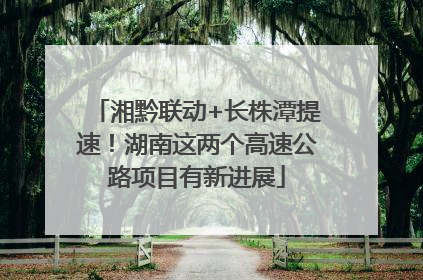 湘黔联动+长株潭提速！湖南这两个高速公路项目有新进展