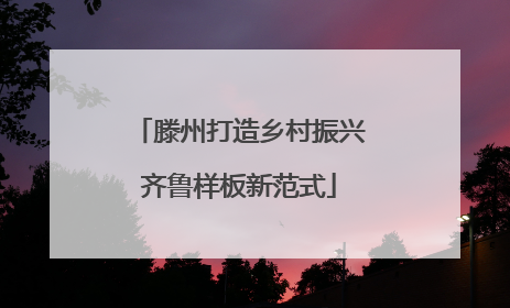 滕州打造乡村振兴齐鲁样板新范式