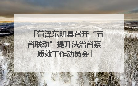 菏泽东明县召开“五督联动”提升法治督察质效工作动员会