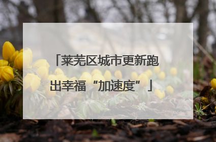 莱芜区城市更新跑出幸福“加速度”