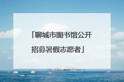 聊城市图书馆公开招募暑假志愿者