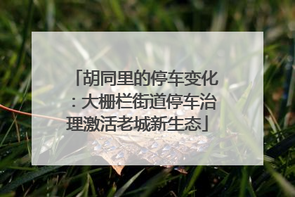 胡同里的停车变化：大栅栏街道停车治理激活老城新生态