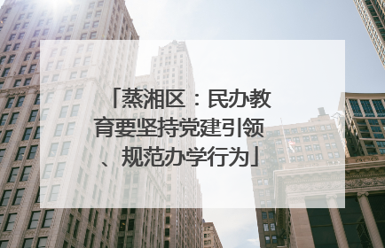 蒸湘区：民办教育要坚持党建引领、规范办学行为