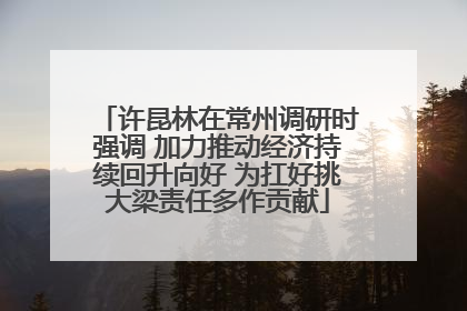 许昆林在常州调研时强调 加力推动经济持续回升向好 为扛好挑大梁责任多作贡献
