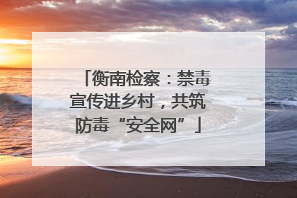 衡南检察：禁毒宣传进乡村，共筑防毒“安全网”