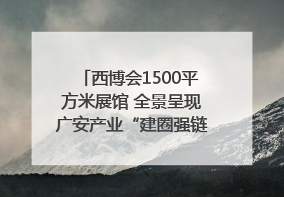 西博会1500平方米展馆 全景呈现广安产业“建圈强链”｜西博视界