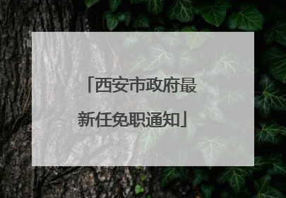 西安市政府最新任免职通知