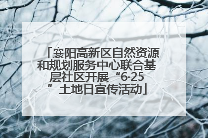 襄阳高新区自然资源和规划服务中心联合基层社区开展“6·25”土地日宣传活动