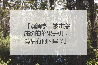 观澜亭｜被击穿底价的苹果手机，背后有何困局？