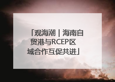 观海潮｜海南自贸港与RCEP区域合作互促共进