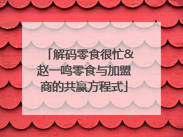 解码零食很忙&赵一鸣零食与加盟商的共赢方程式