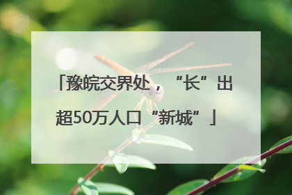 豫皖交界处，“长”出超50万人口“新城”