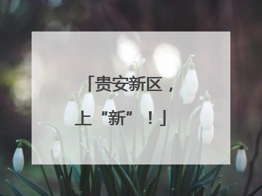 贵安新区，上“新”！