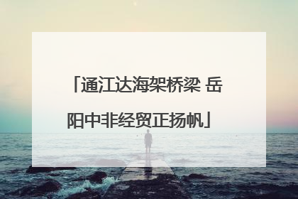 通江达海架桥梁 岳阳中非经贸正扬帆