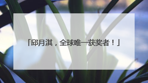 邱月淇，全球唯一获奖者！