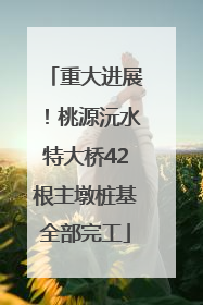 重大进展！桃源沅水特大桥42根主墩桩基全部完工