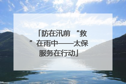 防在汛前 “救”在雨中——太保服务在行动