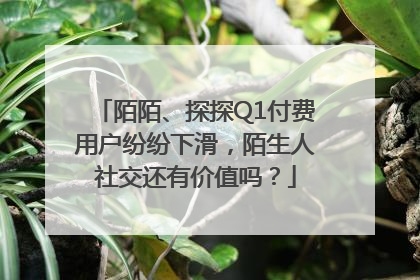 陌陌、探探Q1付费用户纷纷下滑，陌生人社交还有价值吗？
