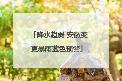 降水趋弱 安徽变更暴雨蓝色预警