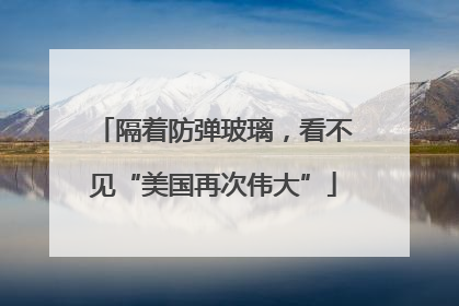 隔着防弹玻璃，看不见“美国再次伟大”