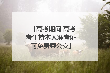 高考期间 高考考生持本人准考证可免费乘公交
