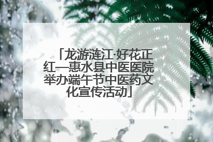 龙游涟江·好花正红—惠水县中医医院举办端午节中医药文化宣传活动