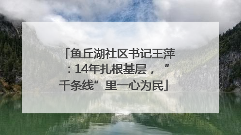 鱼丘湖社区书记王萍：14年扎根基层，“千条线”里一心为民
