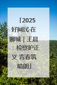 2025好网民·在聊城｜王晨：检察护正义 青春筑晴朗