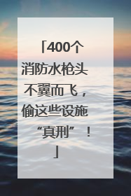 400个消防水枪头不翼而飞，偷这些设施“真刑”！