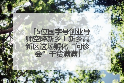 5位国字号创业导师空降新乡！新乡高新区这场孵化“问诊会”干货满满