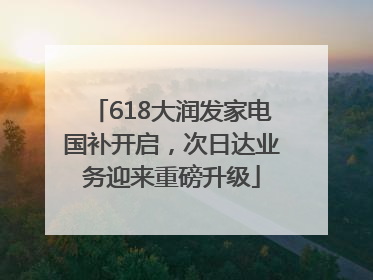 618大润发家电国补开启，次日达业务迎来重磅升级