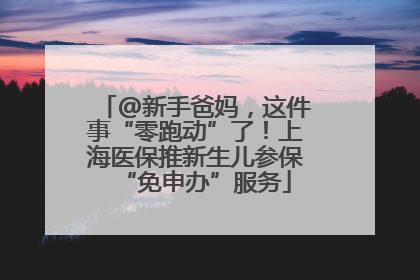 @新手爸妈，这件事“零跑动”了！上海医保推新生儿参保“免申办”服务