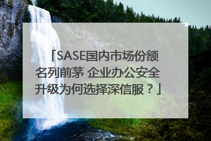 SASE国内市场份额名列前茅 企业办公安全升级为何选择深信服？